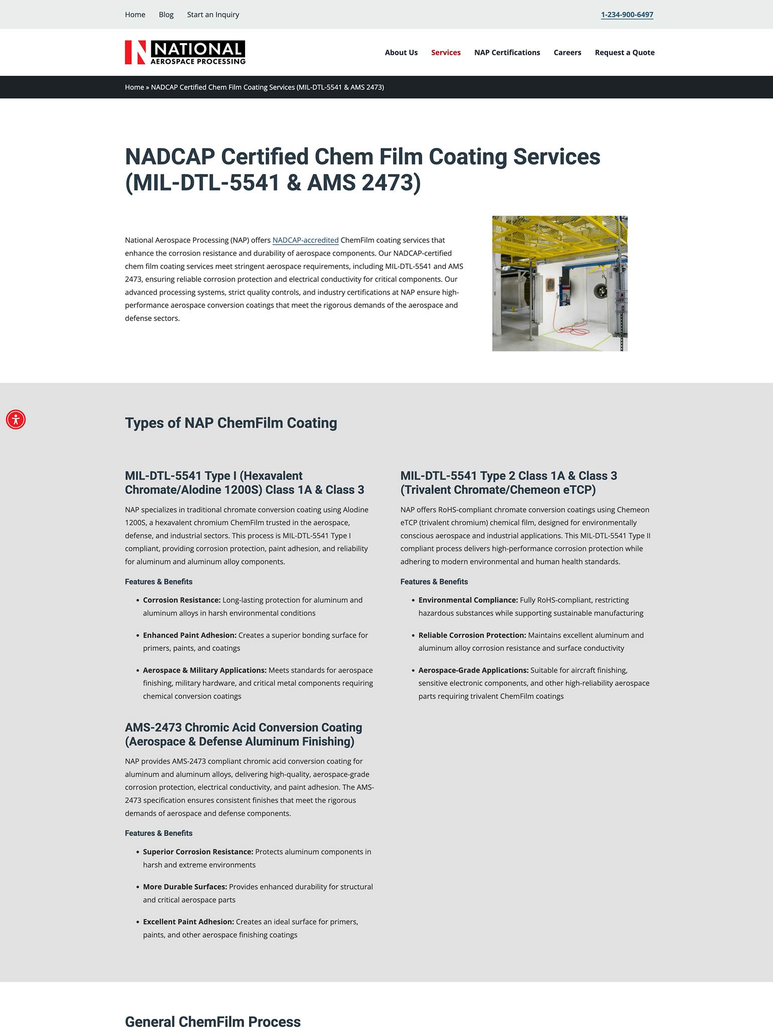 naprocessingcom_chemfilm-coating-services_ – FSM - Akron Ohio Marketing Agency NADCAP Certified Chem Film Coating Services page header with a small photo showing a coating chamber used for chromate/chem film processes.