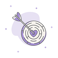 Professional Pride Icon - Arrow Hitting Purple Bullseye
